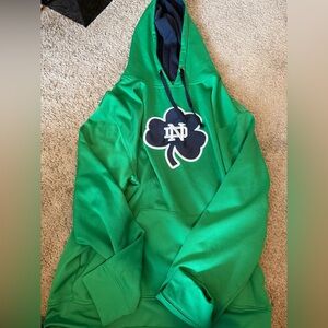 Stadium Athletics Green and Navy Hooded Sweatshirt